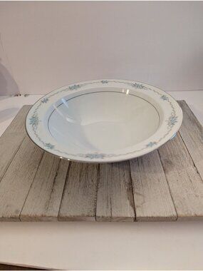 Style House Corsage Vegetable Serving Dish China Floral Blue 10"